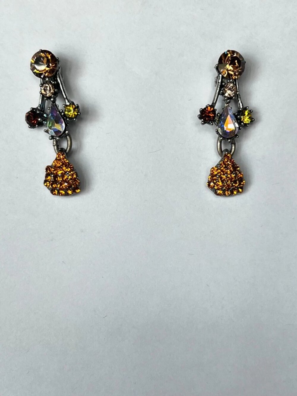 Otazu Amber Multicolor Teardrop Charm Earrings